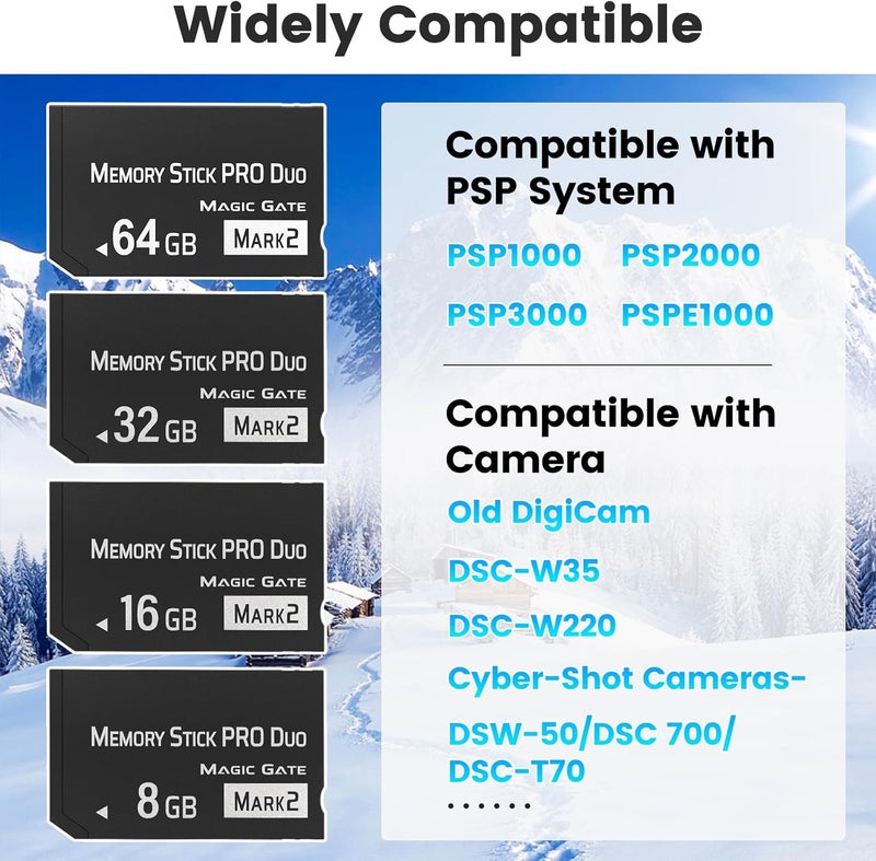 Pefishop Original 64GB Memory Stick Pro Duo MARK2,High-Speed Memory Stick Duo Compatible with PSP1000 2000 3000 Accessories and Camera Memory Cards - Image 5